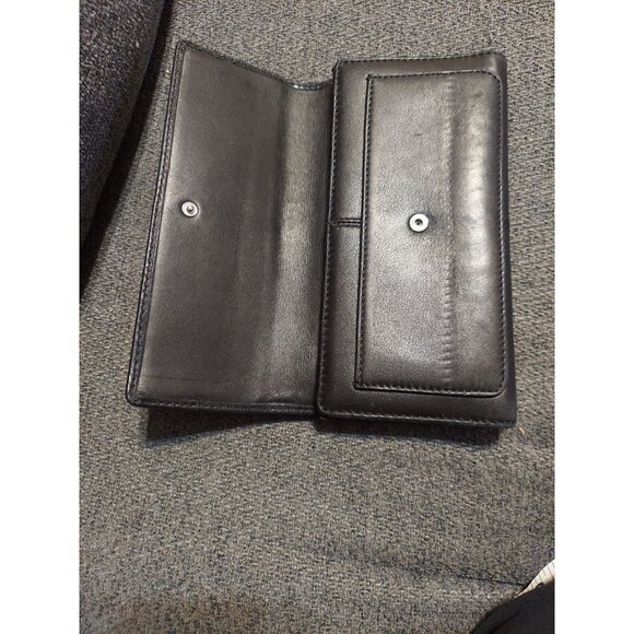 Coach Soho Women's Black Leather Pleated Trifold Wallet - Picture 7 of 11